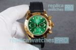 New Upgraded Copy Rolex Daytona Green Dial Black Rubber Strap Men's Watch